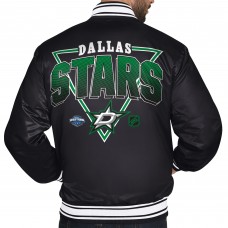 Dallas Stars Starter Black Triangle Satin Varsity Full-Snap Jacket