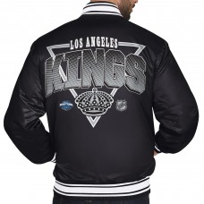 Los Angeles Kings Starter Black Triangle Satin Varsity Full-Snap Jacket