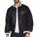 Minnesota Wild Starter Black Triangle Satin Varsity Full-Snap Jacket