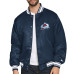 Colorado Avalanche Starter Navy Triangle Satin Varsity Full-Snap Jacket