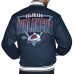 Colorado Avalanche Starter Navy Triangle Satin Varsity Full-Snap Jacket