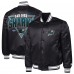 San Jose Sharks Starter Black Triangle Satin Varsity Full-Snap Jacket