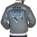 Utah Mammoth Starter Gray Triangle Satin Varsity Full-Snap Jacket