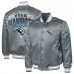 Utah Mammoth Starter Gray Triangle Satin Varsity Full-Snap Jacket