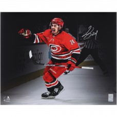 Seth Jarvis Carolina Hurricanes Autographed Fanatics Authentic 16 x 20 Red Jersey Celebration Spotlight Photograph
