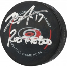 Rod BrindAmour Carolina Hurricanes Autographed Fanatics Authentic Official Game Puck with Rod the Bod Inscription