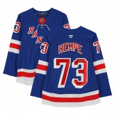 Игровая джерси Matt Rempe New York Rangers Autographed Fanatics Authentic Blue Fanatics Premium