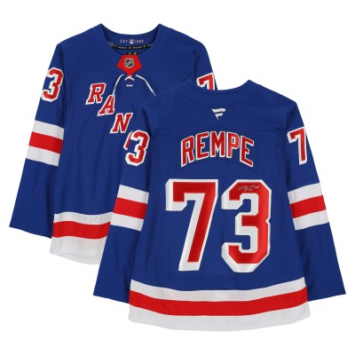 Игровая джерси Matt Rempe New York Rangers Autographed Fanatics Authentic Blue Fanatics Premium