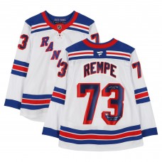 Игровая джерси Matt Rempe New York Rangers Autographed Fanatics Authentic White Fanatics Premium with Rempire State/Mind Inscription - Limited Edition of 25