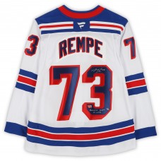 Игровая джерси Matt Rempe New York Rangers Autographed Fanatics Authentic White Fanatics Premium with Rempire State/Mind Inscription - Limited Edition #25/25
