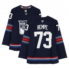Игровая джерси Matt Rempe New York Rangers Autographed Fanatics Authentic Navy Alternate Fanatics Premium