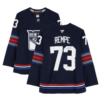 Игровая джерси Matt Rempe New York Rangers Autographed Fanatics Authentic Navy Alternate Fanatics Premium