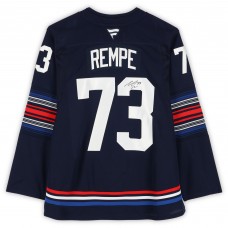 Игровая джерси Matt Rempe New York Rangers Autographed Fanatics Authentic Navy Alternate Fanatics Premium