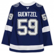 Jake Guentzel Tampa Bay Lightning Autographed Fanatics Authentic Blue Fanatics Premium Jersey