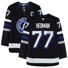 Victor Hedman Tampa Bay Lightning Autographed Fanatics Authentic Black Alternate Fanatics Premium Jersey