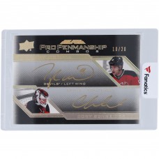 Taylor Hall & Cory Schneider New Jersey Devils Autographed 2016-17 Upper Deck Black Pro Penmenship Combos Gold Ink #PEN2-HS #10/20 Card