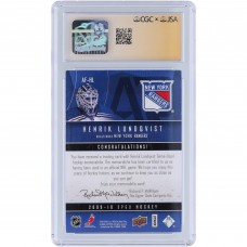 Henrik Lundqvist New York Rangers Autographed 2009-10 Upper Deck SP Game Used Authentic Fabrics Relic #AF-HL CGC Fanatics Witnessed Authenticated Auto 10 Card