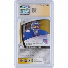 Henrik Lundqvist New York Rangers Autographed 2017-18 Upper Deck SP Game Used Gold Jerseys Relic #60 CGC Fanatics Witnessed Authenticated Auto 10 Card