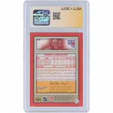 Henrik Lundqvist New York Rangers Autographed 2005-06 Upper Deck Beehive Red #126 CGC Fanatics Witnessed Authenticated Auto 10 Rookie Card