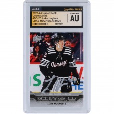 Luke Hughes New Jersey Devils Autographed 2023-24 Upper Deck Series 1 Debut Dates Silver Ink #DD-25 CGC Fanatics Witnessed Authenticated Rookie Card Luke Hughes New Jersey Devils Autographed 2023-24 Upper Deck Series 1 Debut Dates Silver Ink #DD-25 CGC Fanatics Witnessed Authenticated Rookie Card
