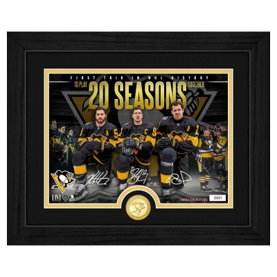 Pittsburgh Penguins Highland Mint Kris Letang, Sidney Crosby, Evgeni Malkin 20 Seasons Bronze Coin Photo Mint