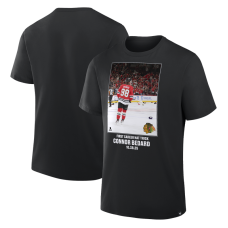 Футболка Chicago Blackhawks Connor Bedard Black Legacy Milestone