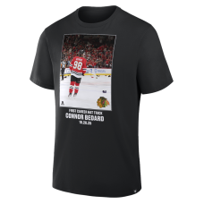 Футболка Chicago Blackhawks Connor Bedard Black Legacy Milestone