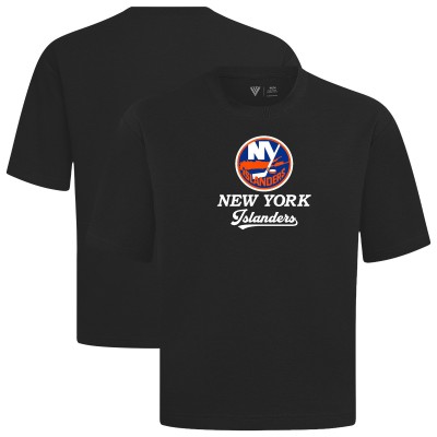 New York Islanders Levelwear Black Team Surge Luxe Signature Knit T-Shirt