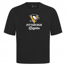 Pittsburgh Penguins Levelwear Black Team Surge Luxe Signature Knit T-Shirt