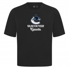 Vancouver Canucks Levelwear Black Team Surge Luxe Signature Knit T-Shirt