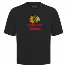 Chicago Blackhawks Levelwear Black Team Surge Luxe Signature Knit T-Shirt