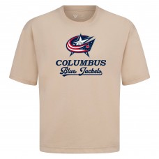 Columbus Blue Jackets Levelwear Khaki Team Surge Luxe Signature Knit T-Shirt Columbus Blue Jackets Levelwear Khaki Team Surge Luxe Signature Knit T-Shirt