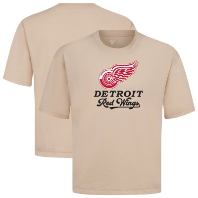 Detroit Red Wings Levelwear Khaki Team Surge Luxe Signature Knit T-Shirt