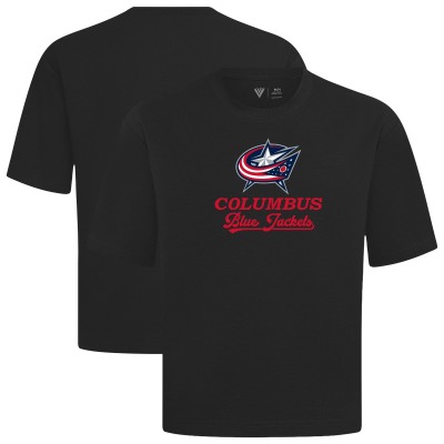 Columbus Blue Jackets Levelwear Black Team Surge Luxe Signature Knit T-Shirt