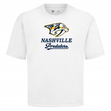 Nashville Predators Levelwear White Team Surge Luxe Signature Knit T-Shirt