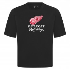 Detroit Red Wings Levelwear Black Team Surge Luxe Signature Knit T-Shirt