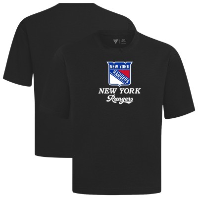 New York Rangers Levelwear Black Team Surge Luxe Signature Knit T-Shirt