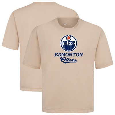 Edmonton Oilers Levelwear Khaki Team Surge Luxe Signature Knit T-Shirt