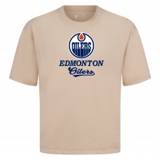 Edmonton Oilers Levelwear Khaki Team Surge Luxe Signature Knit T-Shirt