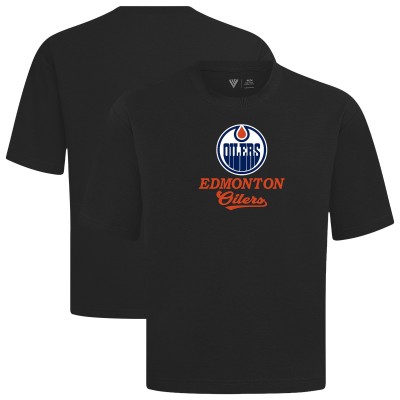 Edmonton Oilers Levelwear Black Team Surge Luxe Signature Knit T-Shirt