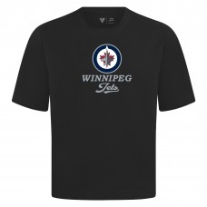 Winnipeg Jets Levelwear Black Team Surge Luxe Signature Knit T-Shirt