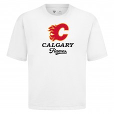 Calgary Flames Levelwear White Team Surge Luxe Signature Knit T-Shirt