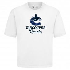 Vancouver Canucks Levelwear White Team Surge Luxe Signature Knit T-Shirt