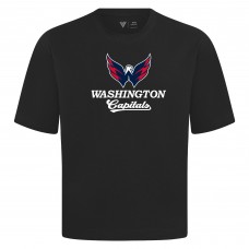Washington Capitals Levelwear Black Team Surge Luxe Signature Knit T-Shirt