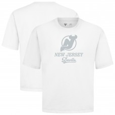 New Jersey Devils Levelwear White Shadow Surge Luxe Signature Knit T-Shirt