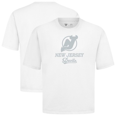 New Jersey Devils Levelwear White Shadow Surge Luxe Signature Knit T-Shirt