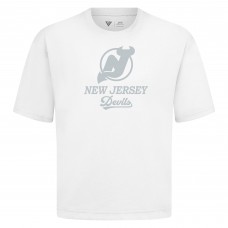 New Jersey Devils Levelwear White Shadow Surge Luxe Signature Knit T-Shirt