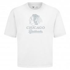 Chicago Blackhawks Levelwear White Shadow Surge Luxe Signature Knit T-Shirt Chicago Blackhawks Levelwear White Shadow Surge Luxe Signature Knit T-Shirt