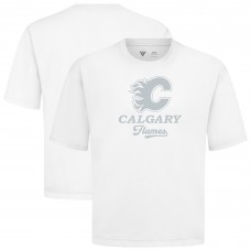Calgary Flames Levelwear White Shadow Surge Luxe Signature Knit T-Shirt