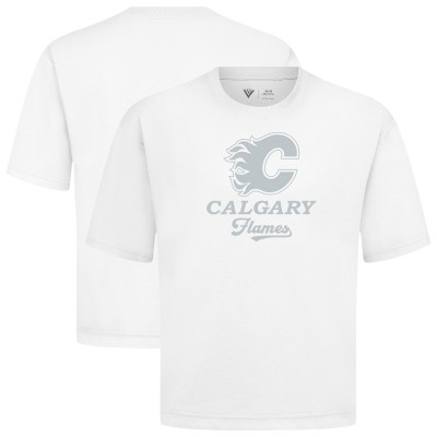 Calgary Flames Levelwear White Shadow Surge Luxe Signature Knit T-Shirt
